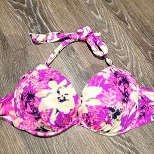 Victoria's Secret bombshell pink tropical swim bra add 2 cups